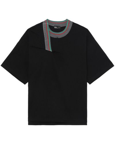Kolor コントラストネック Tシャツ - ブラック