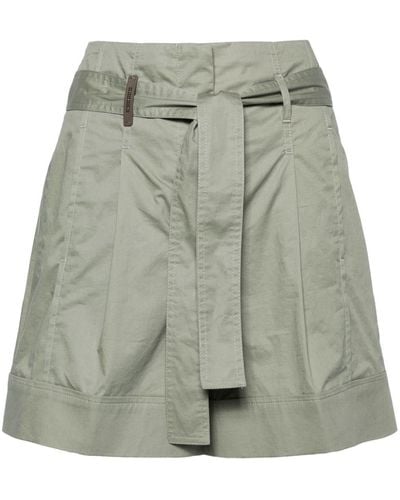 Peserico Shorts mit Paperbag-Taille - Grün