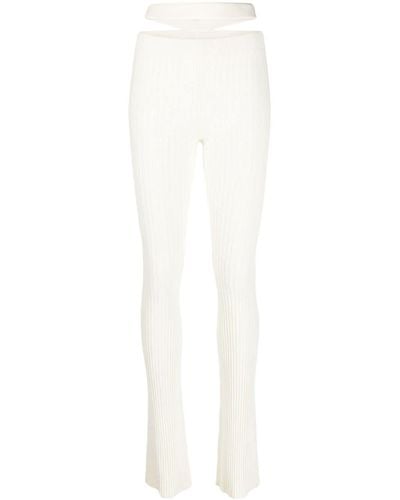 ANDREADAMO High-waisted Cut-out Detail Pants - White