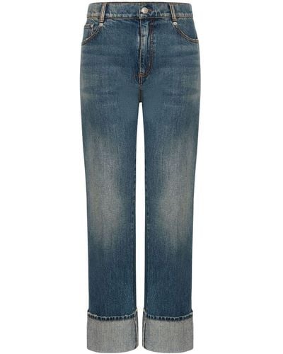 Alexander McQueen High Waisted Denim Jeans - Blue