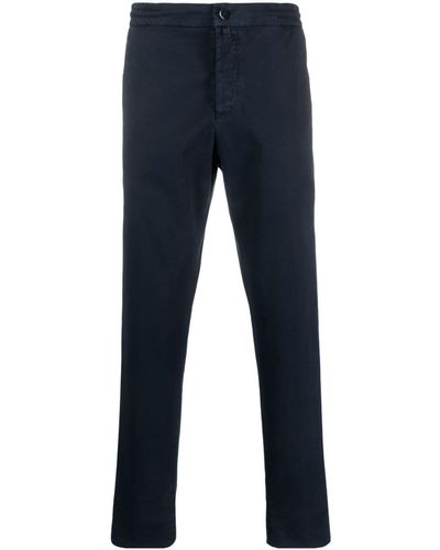 Kiton Pantalones ajustados de talle bajo - Azul