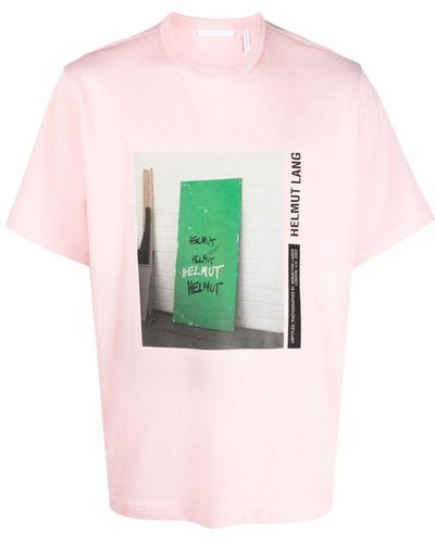 Helmut Lang T-shirt Met Print - Roze