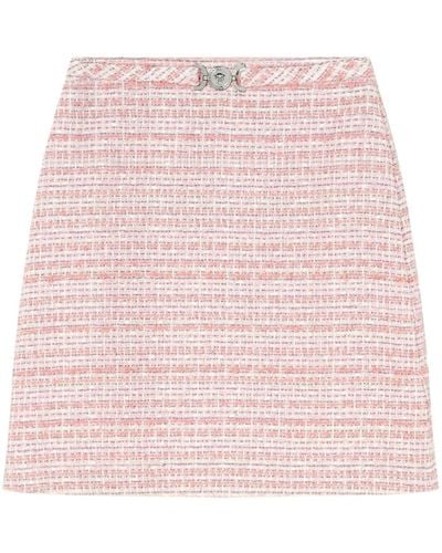 Versace A-Line Tweed Skirt - Pink