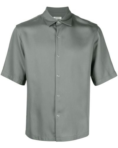 Sandro Lyocell-blend Charmeuse Shirt - Gray