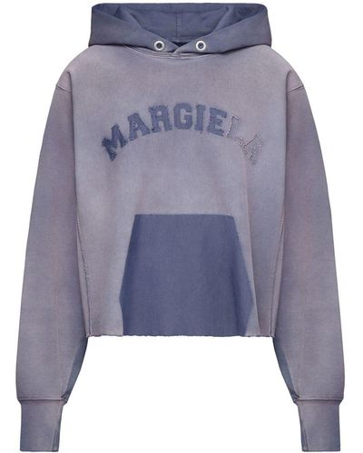 Maison Margiela Memory Of Organic-cotton Hoodie - Blue