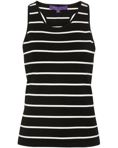 Ralph Lauren Collection Striped Knitted Top - Black