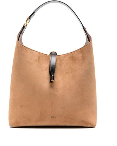 Chloé Marcie Suede Shoulder Bag - Brown