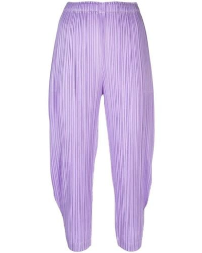 Pleats Please Issey Miyake Pantaloni Monthly Colori January plissettati - Viola