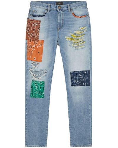 Alanui baggy-cut Patchwork-design Jeans - Blue
