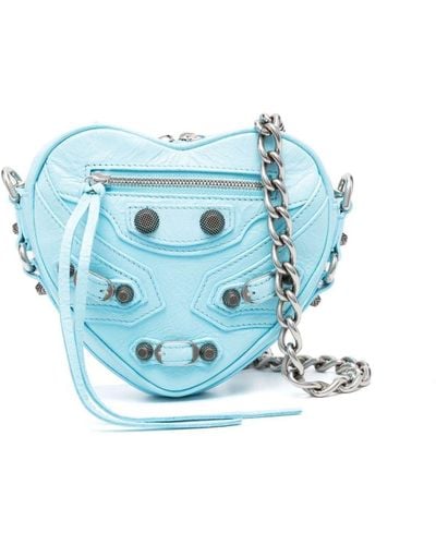 Balenciaga Mini Le Cagole Heart Crossbody Bag - Blue