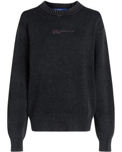 Karl Lagerfeld リブニット セーター - ブルー