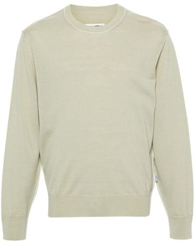MM6 by Maison Martin Margiela Contrasting-seam Sweater - Natural