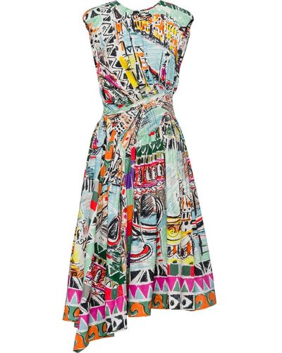 Prada Venice Print Poplin Dress - Multicolour