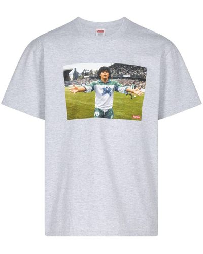 Supreme Camiseta Maradona con fotografía estampada - Gris