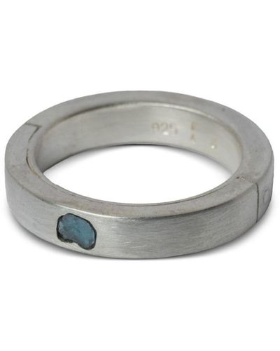 Parts Of 4 Sistema Blue-diamond Ring - White