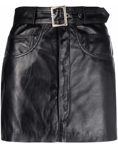 Manokhi Minifalda de cuero - Negro