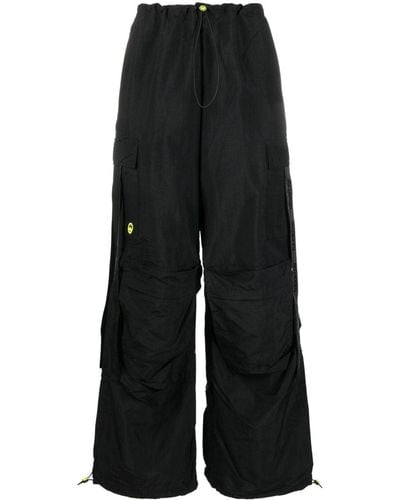 Barrow Pantalones anchos con correa del logo - Negro