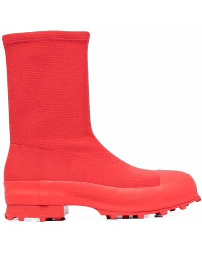 Camper Ridged-sole Boots - Red