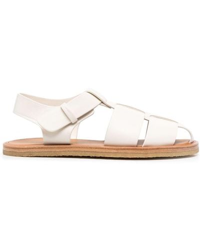 The Row Caged Design Leather Sandals - White
