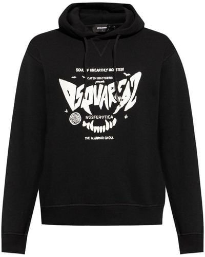 DSquared² Logo-print cotton hoodie - Schwarz