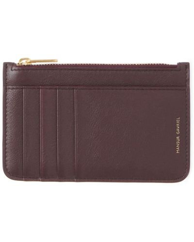 Mansur Gavriel Zipped Leather Card Holder - Purple