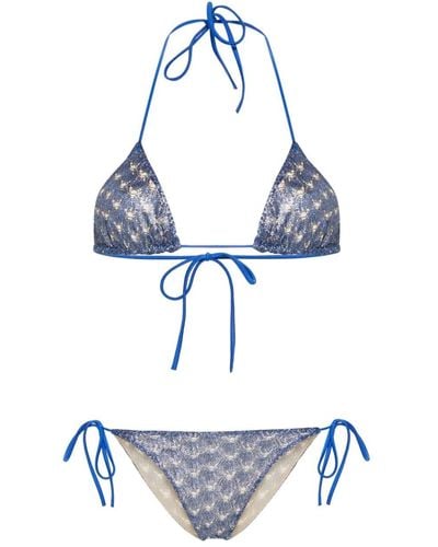 Missoni Gebreide Bikini - Blauw