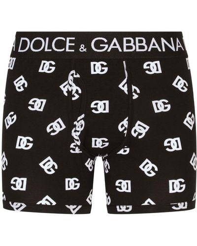 Dolce & Gabbana Dg-logo Long-leg Boxer Briefs - Black