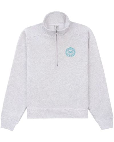 Sporty & Rich Sweatshirt mit Reißverschluss - Weiß