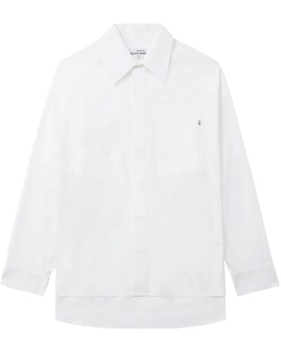 A.P.C. Drop-shoulder Stud Detail Shirt - White