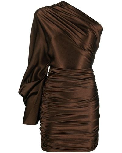 Solace London Asymmetrische Mini-jurk - Bruin