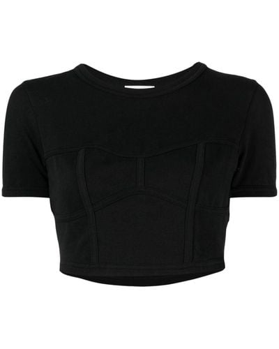 A.L.C. Wren Round-neck Cropped T-shirt - Black