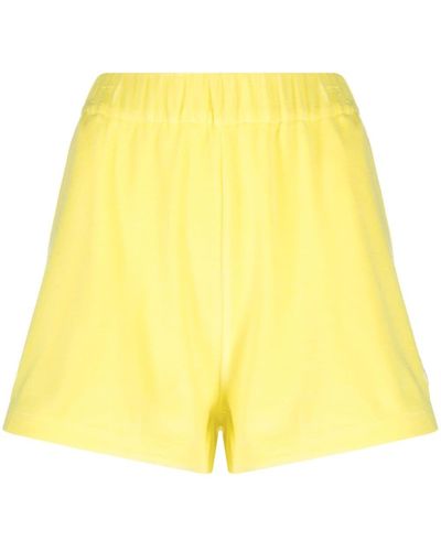 Moncler Frottee-Shorts mit Logo-Patch - Gelb