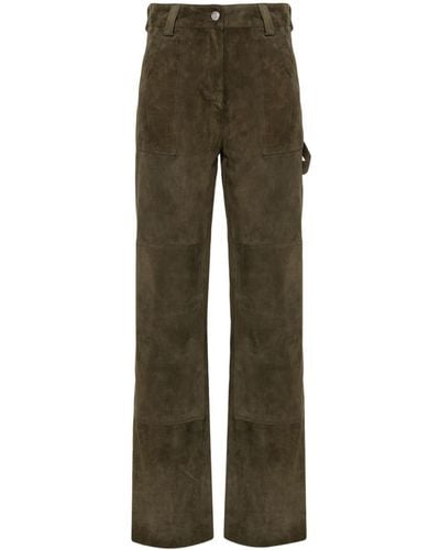 Giorgio Brato Wide-leg Leather Pants - Green