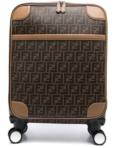 Fendi Ff Print Small Suitcase - Brown