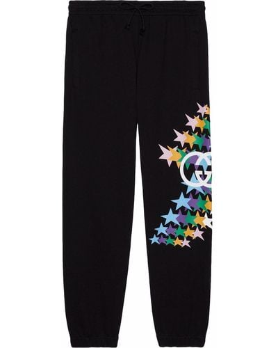 Gucci Pantalones de chándal con estrellas estampadas - Negro