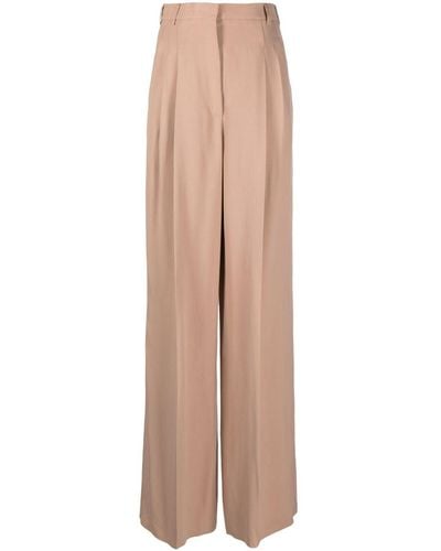Rochas High-waisted Straight-leg Trousers - Natural