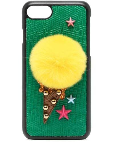 Dolce & Gabbana Embellished Iphone 7 Case - Yellow