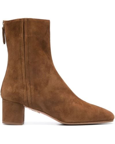 Aquazzura 60mm Suede Ankle Boots - Brown
