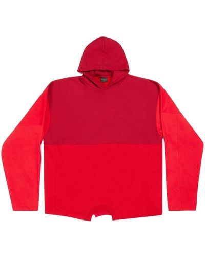 Balenciaga Sudadera con capucha y paneles - Rojo