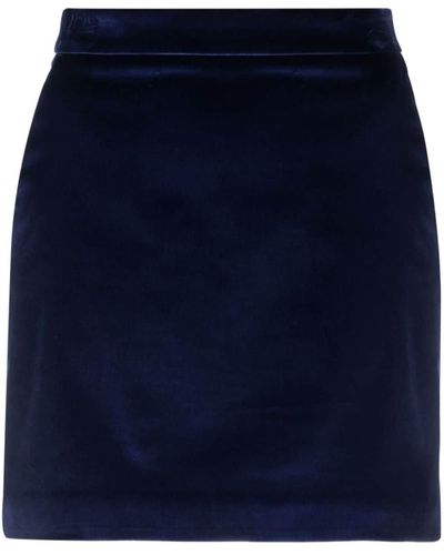 Bally Minijupe en velours à taille haute - Bleu