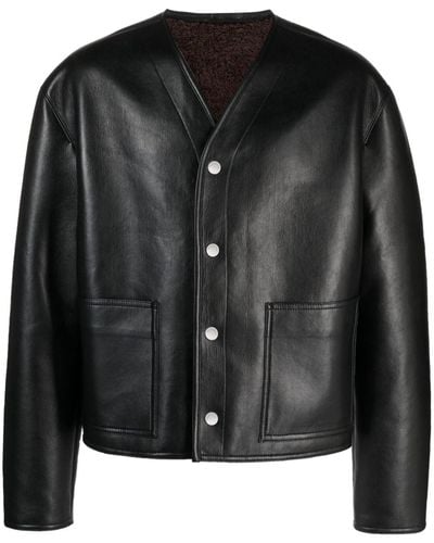 Nanushka Faux-leather Bomber Jacket - Black
