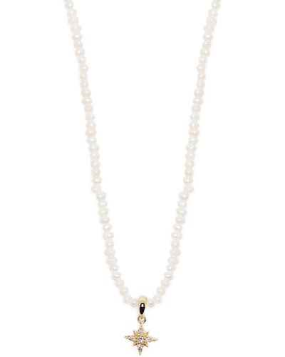 Mizuki 14kt Yellow Gold Dancing Pearl And Diamond Star Pendant Necklace - Metallic