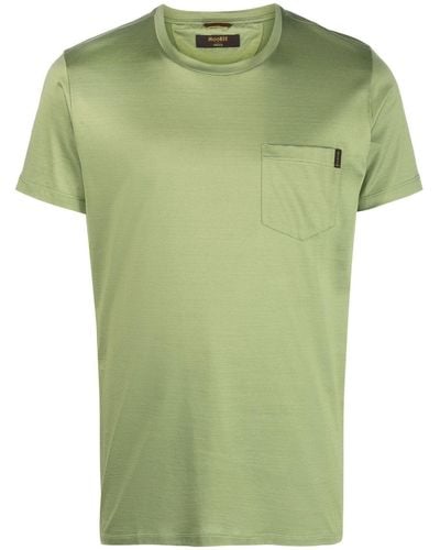 Moorer クルーネック サテンtシャツ - グリーン