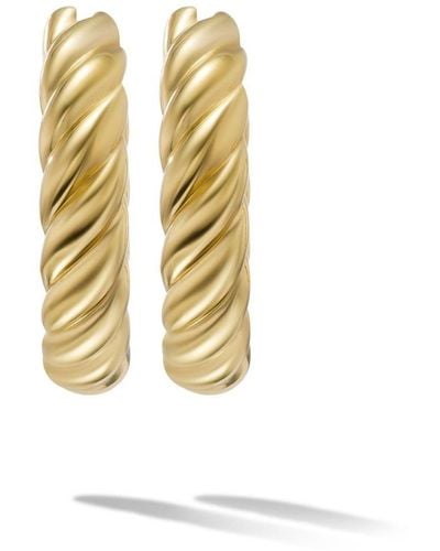 David Yurman 18kt Yellow-gold Cable Hoop Earrings - Metallic