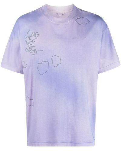 Objects IV Life Graphic-print Faded T-shirt - Purple