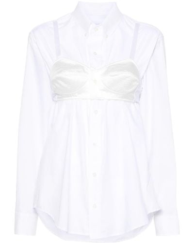 VAQUERA Built-in-bra Cotton Shirt - White