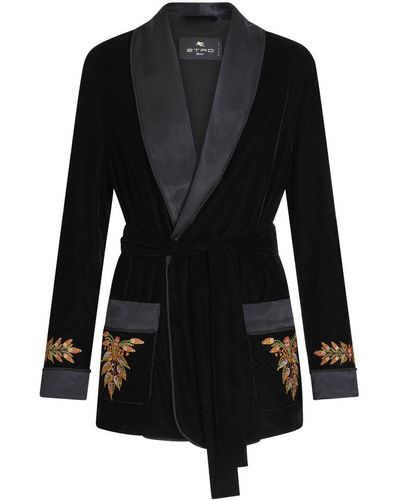 Etro Embroidered Velvet Jacket - Black