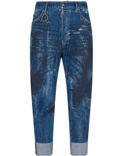 DSquared² Distressed Tapered Jeans - Blue
