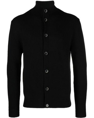 Barena Intarsia-knit High-neck Cardigan - Black