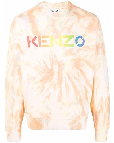 KENZO Logo-print Tie-dye Sweatshirt - Orange
